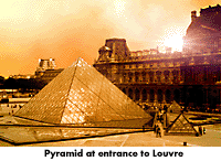 Pyramid at Louvre entrance